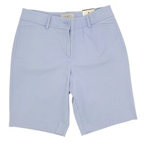 Talbots Simply Flattering Bermuda Shorts Light Blue 8 Petite 9.5 Inch Inseam NWT